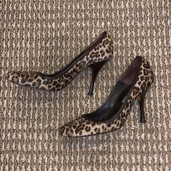 Leopard printed pony calf heels - Picture 4 of 8